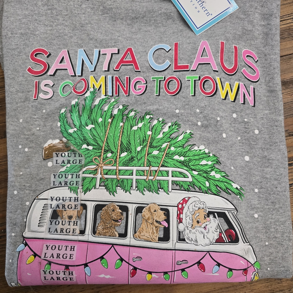 Simply Southern Gray Santa Van Long Sleeve Tee